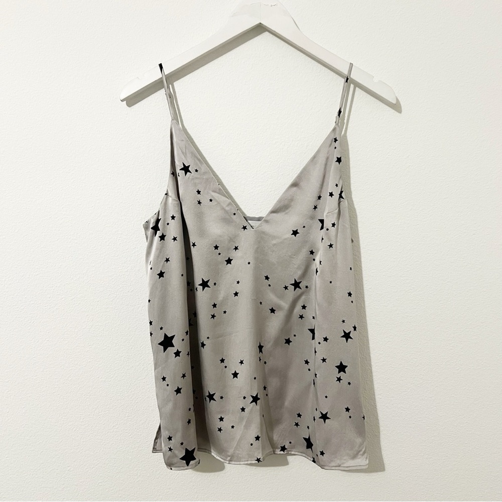 Cami NYC Gray Star Silk Tank Top Blouse Size Large L